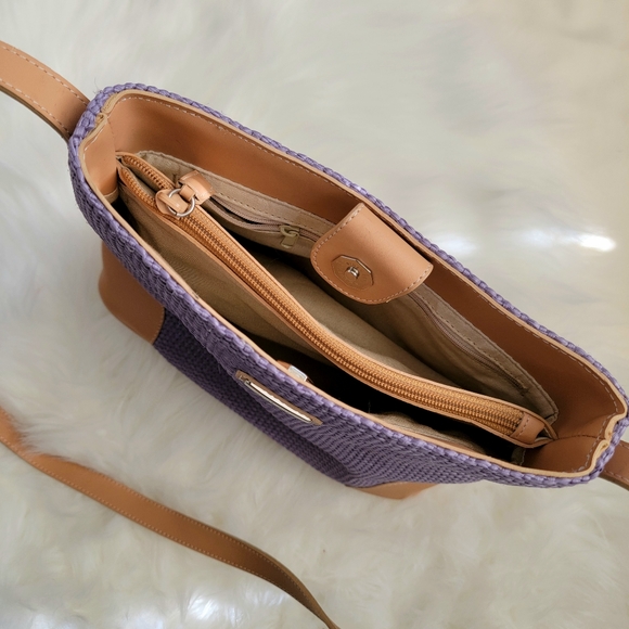 Nine West Lavender & Tan Weaved Shoulder Purse - Picture 6 of 6